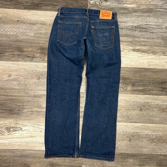 Levis 514 Dark Wash Blue Mens 31x30 Regular Straight Fit Denim Jeans Red Tab EUC - Picture 3 of 12